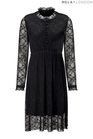 Mela Loves London Button Up Lace Dress